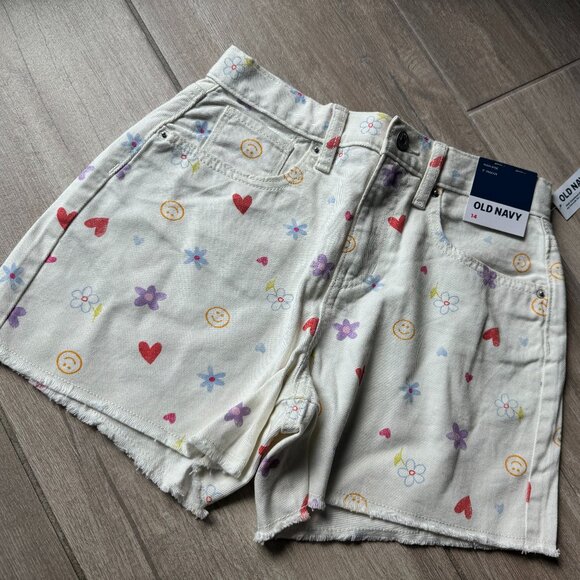 Old Navy Ivory Printed Shorts (NWT), Girls Size 14 - Picture 1 of 6